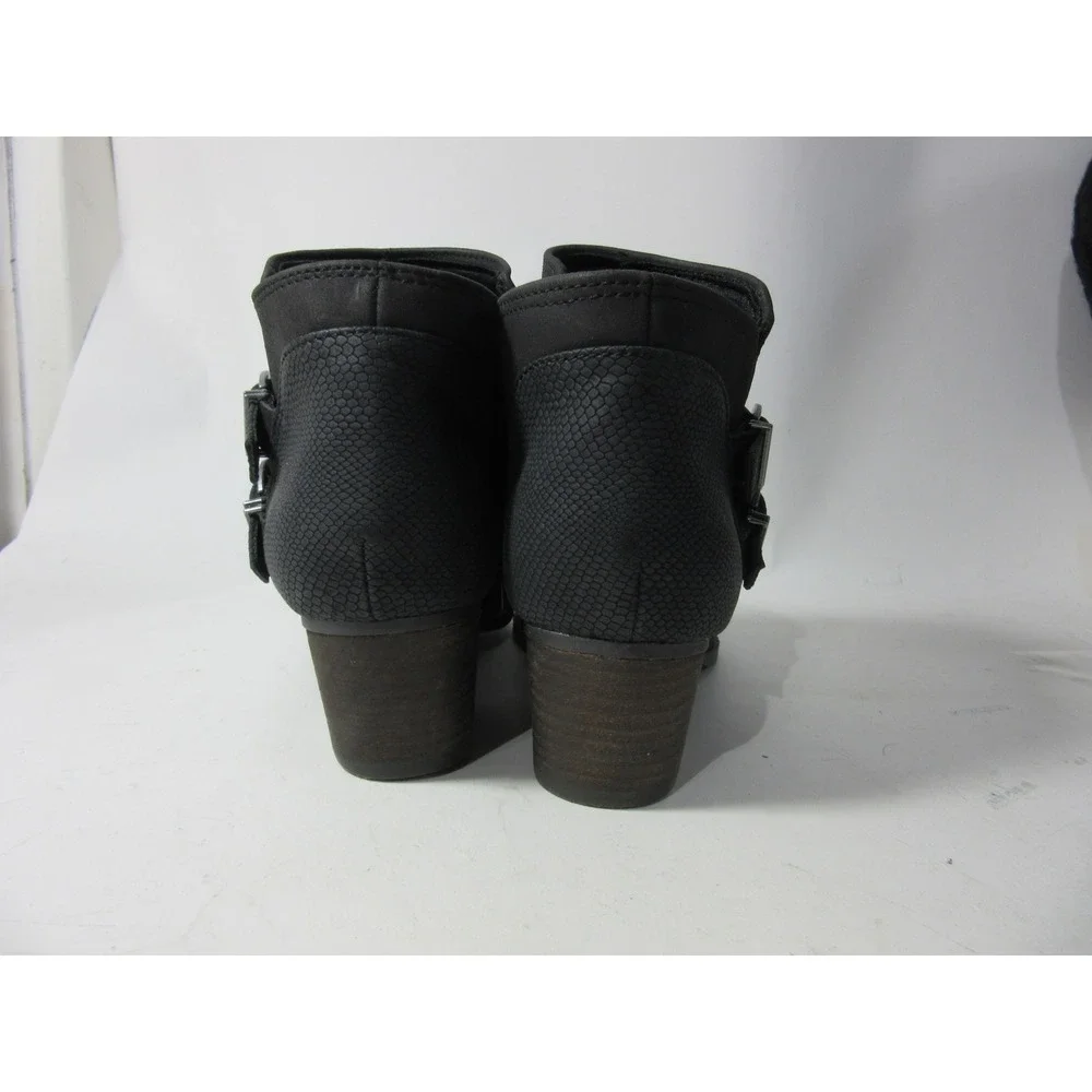LifeStride Blaire Ankle Booties Women 7.5M Black Excellent Double Buckle Straps